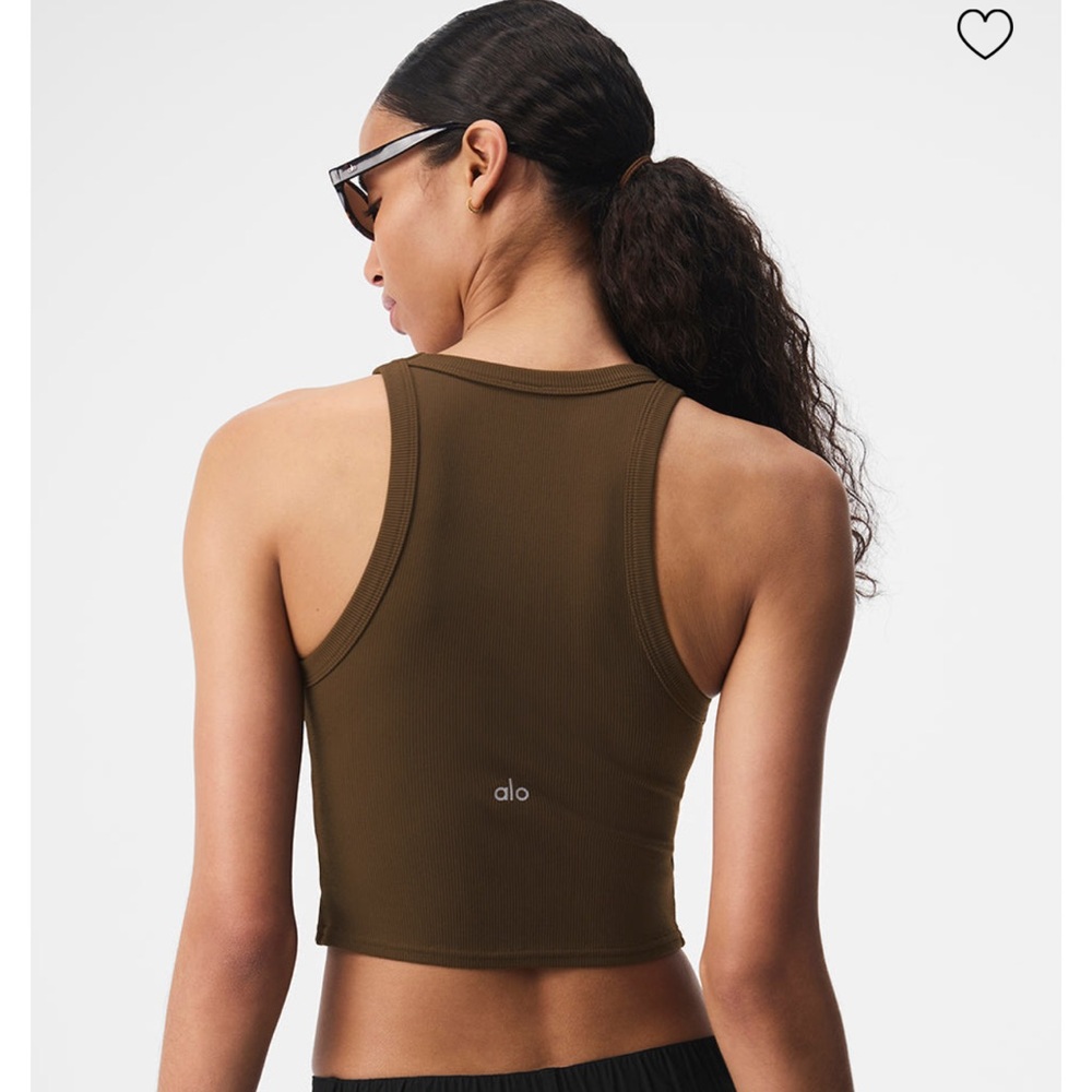 Alo Brown Cropped Tank Top